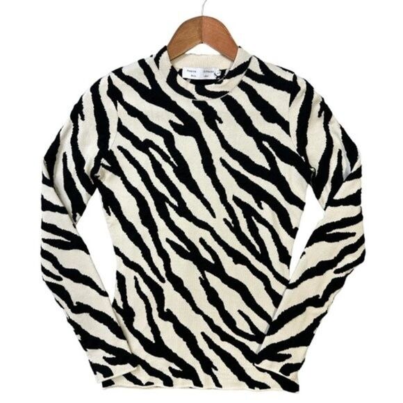 Proenza Schouler Top Silk Blend Animal Print Knit Sz S NWT Soft Elegant Chic - Picture 3 of 16